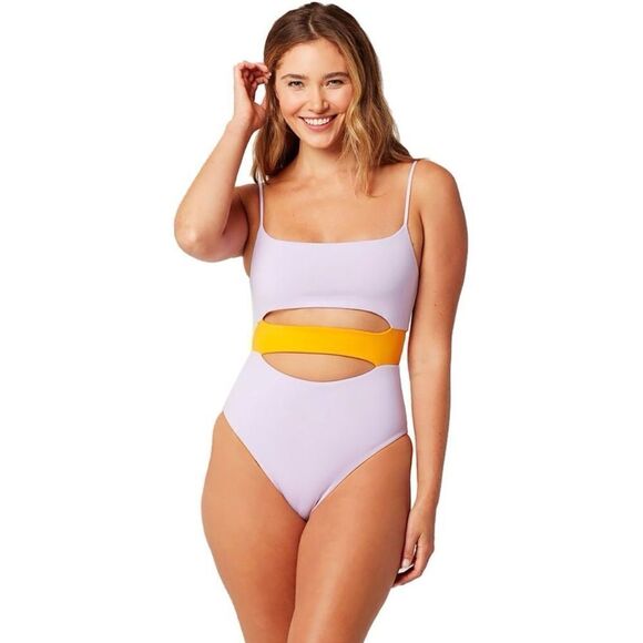 l*space Other - L*Space Purple Orange Open Front Maxwell Bitsy One-Piece Swimsuit Women's US 10